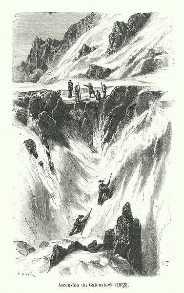 Ascent of the Galenstock, 1855 (engraving)