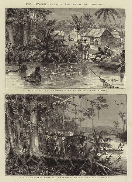 The Ashantee War, on the March to Coomassie (engraving)