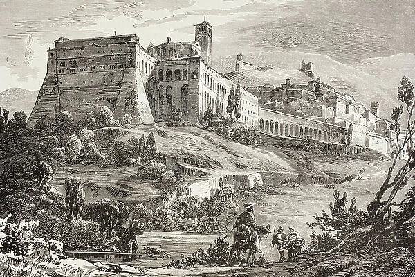 Assisi, Italy In The Late 19Th Century. From El Mundo Ilustrado, Published Barcelona, Circa 1880 ©UIG / Leemage