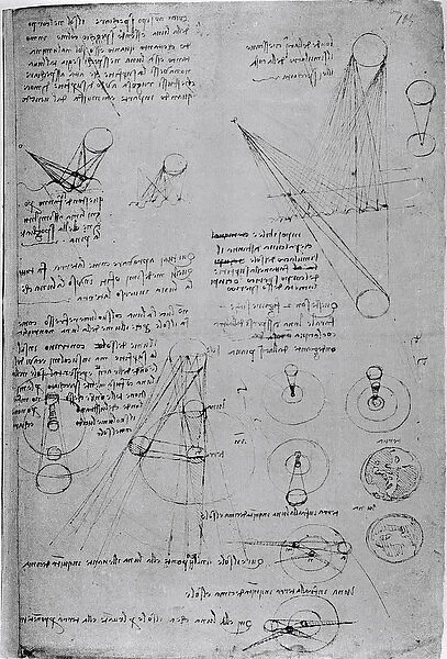 Astronomical diagrams, from the Codex Leicester, 1508-12 (pen & ink on paper)