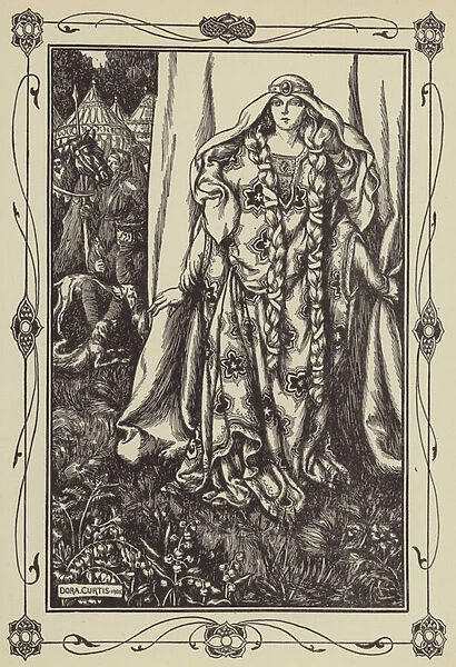 'At the door of one... stood a lady'(litho)
