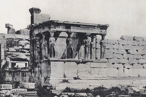 Athens: Acropolis, The Erechtheion (b  /  w photo)
