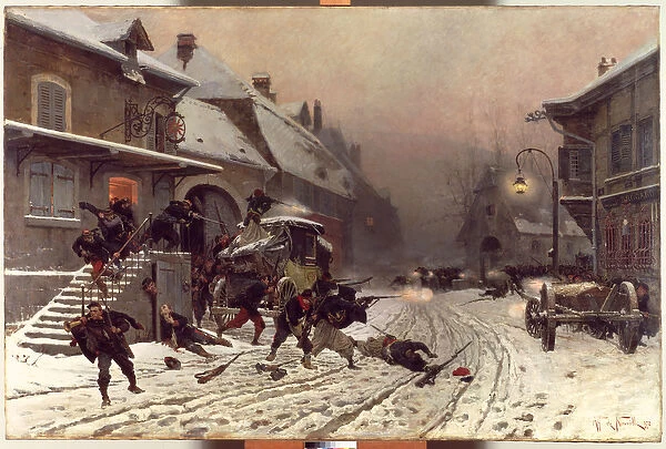 The Attack at Dawn, 1877 (oil on canvas)