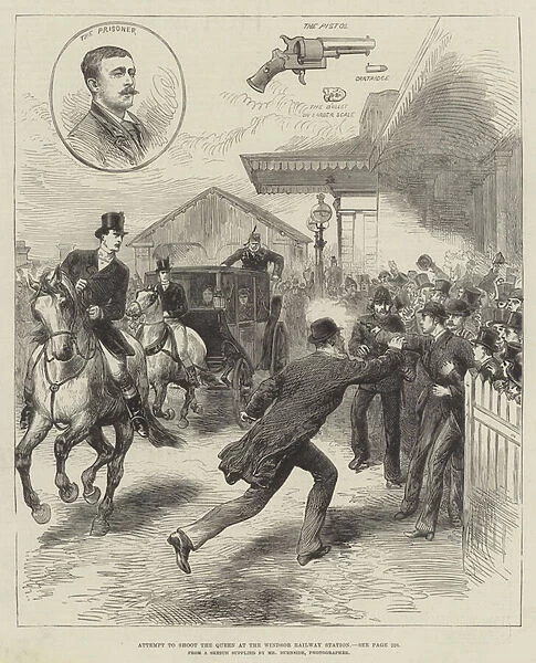 Attempt to Shoot the Queen at the Windsor Railway Station (engraving)
