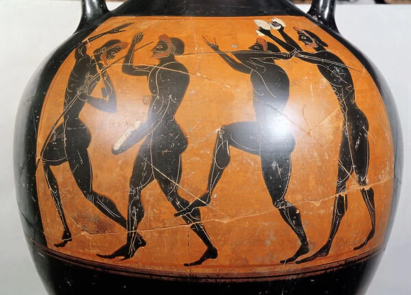 Attic Black-figure amphora depicting athletes (ceramic)