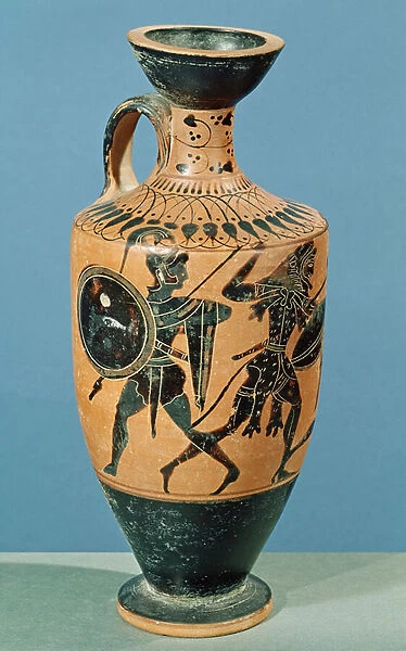 Attic Style Lekythos, depicting Hercules and the Amazons (ceramic)