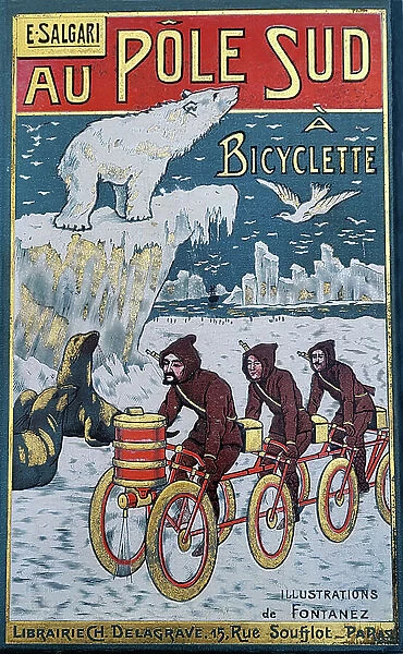 Au Pole Sud en bicyclette, 1906 (illustration)