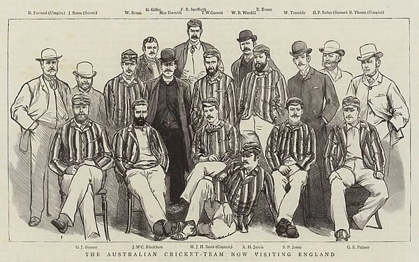 The Australian Cricket-Team now visiting England (engraving)