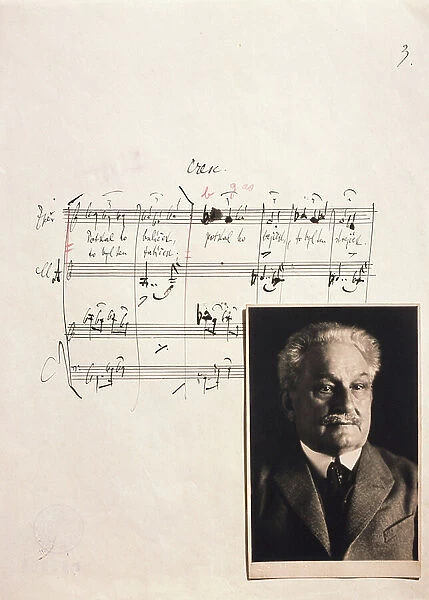 Autograph and portrait of Leoš Janaček, 1926 (photo)
