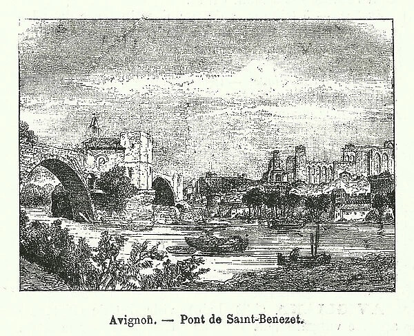 Avignon, Pont de Saint-Benezet (engraving)