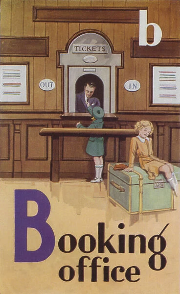 B, Booking office (colour litho)