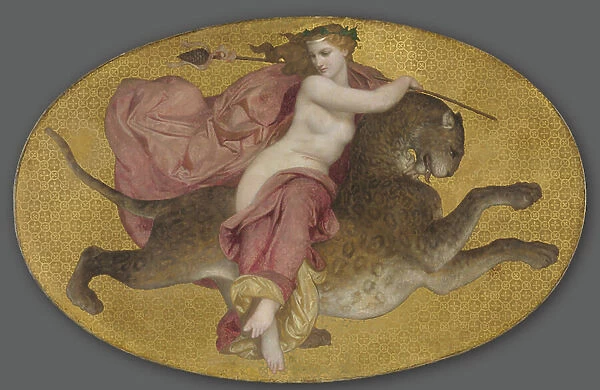 Bacchante on a Panther, 1855 (oil on fabric)