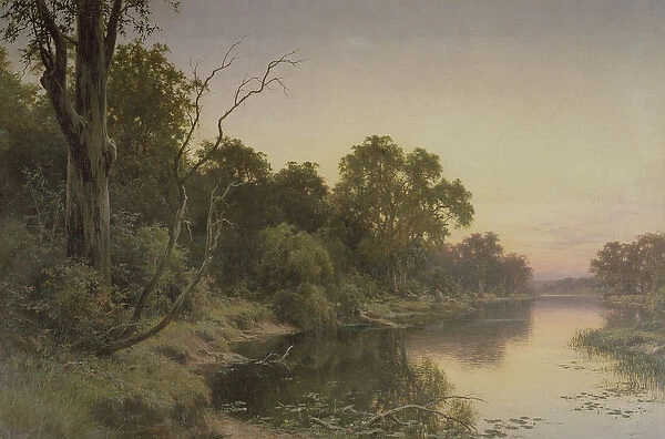 A Backwater of the River Murray (oil on canvas)