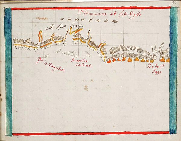 Bahia de Ancon de Sardinas, 1682 (coloured manuscript)