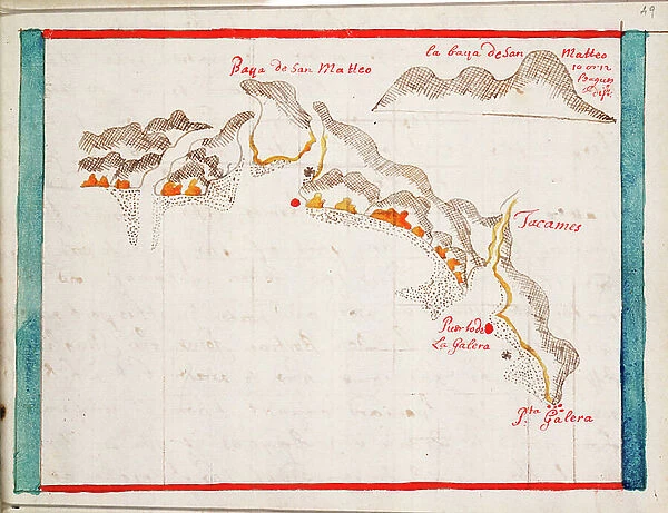 Bahia San Mateo, 1682 (coloured manuscript)