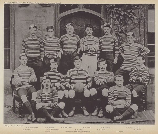 Balliol Rugby XV, 1892-3 (b  /  w photo)