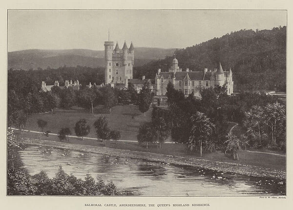 Balmoral Castle, Aberdeenshire, the Queens Highland Residence (b  /  w photo)