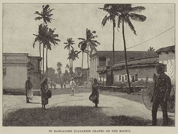 In Bangalore (Canarese Chapel on the right) (engraving)