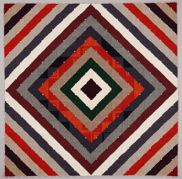 'Barn raising'quilt, c. 1880-1900 (pieced cotton and wool)