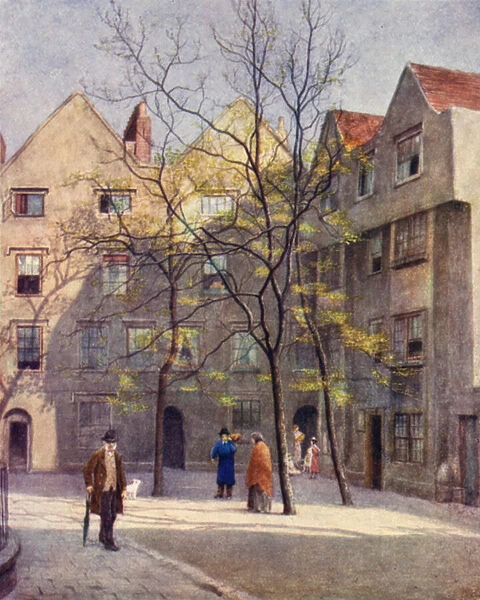Part of Barnards Inn, Holborn, 1886 (colour litho)