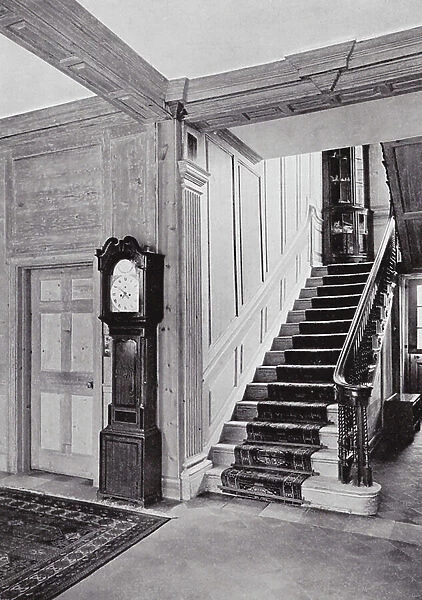 The Barons, Reigate, The Staircase from the Ground Floor (b / w photo)