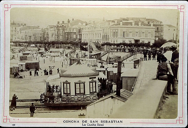 Basque country, San Sebastian (San Sebastian): La Concha: the Royal Cabin on Rail, 1885