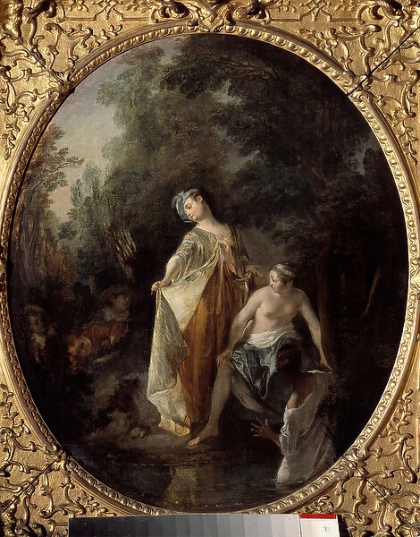 The bathers. Painting by Nicolas Lancret (1690-1743), 18th century. Dim: 0, 63 x 0, 52m