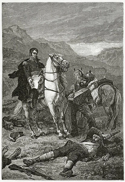 After the Battle, 19th Century (b  /  w engraving)