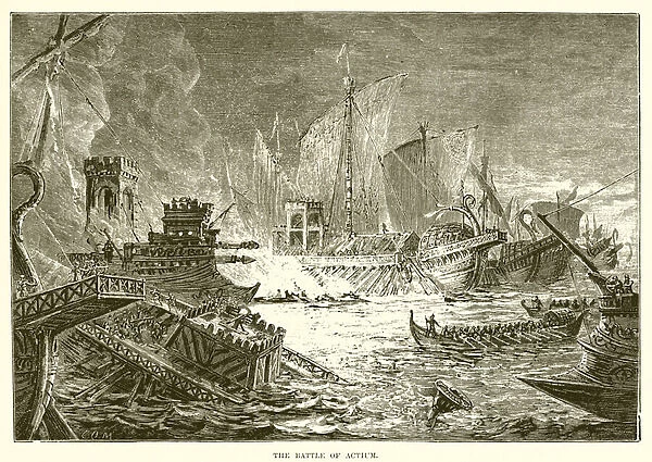 The battle of Actium (engraving)