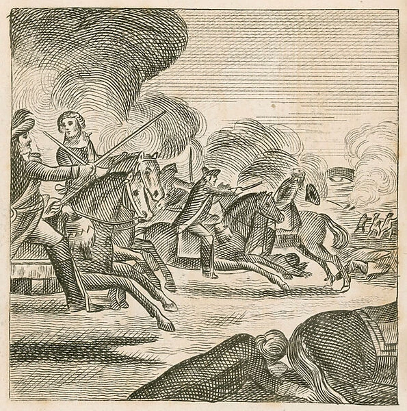 Battle of the Boyne, Ireland, 1690 (engraving)