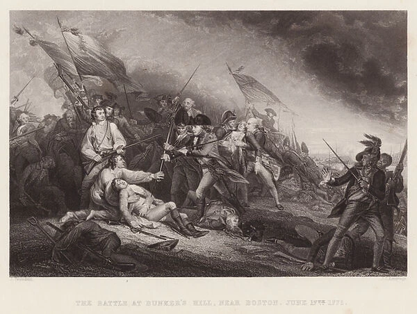 The Battle at Bunkers Hill, near Boston, 17 June 1775 (engraving)