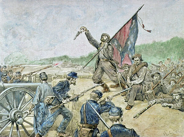 Battle of Corinth, 1862 (colour litho)