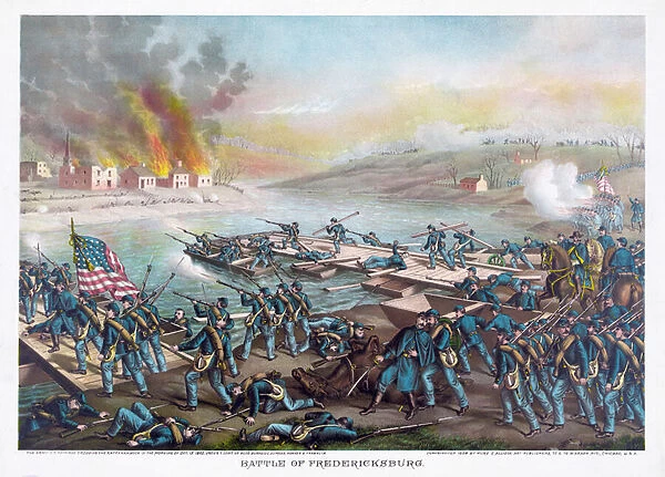 Battle of Fredericksburg, pub. Kurz & Allison, 1888 (colour litho)