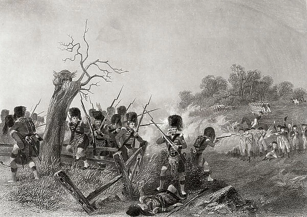 Battle of Harlem Heights Manhattan Island, New York, USA, 1776. From a 19th century print engraved by J C Armytage after Chappel