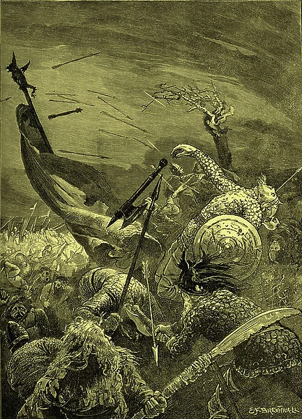 Battle of Hastings - death of Harold II (engraving)