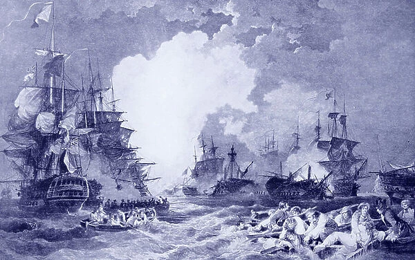 Battle of the Nile, 1798 (line engraving)