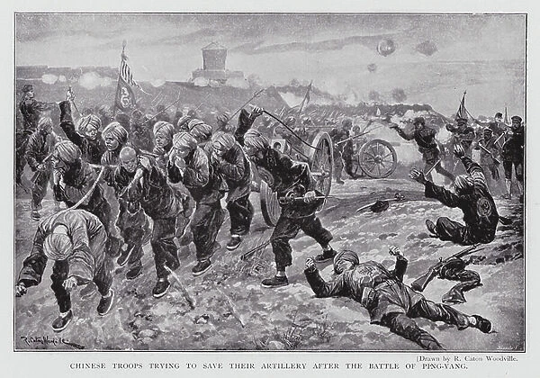 Battle of Pyongyang, 1894 (litho)