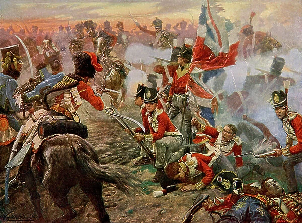 Battle of Quatre Bras in 1815 (print)