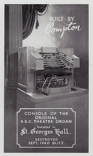 BBC Theatre Organ (b / w photo)