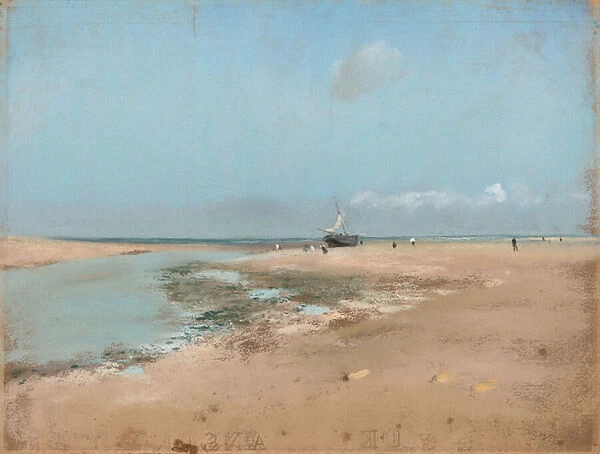 Beach at Low Tide (Mouth of the River), 1869 (pastel on light brown wove paper)