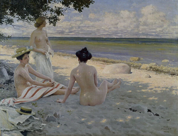 On the Beach (oil on canvas)