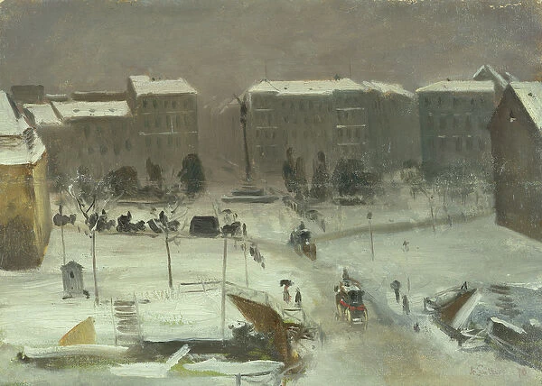 The Belle-Alliance Square in Berlin, 1870 (oil on canvas)