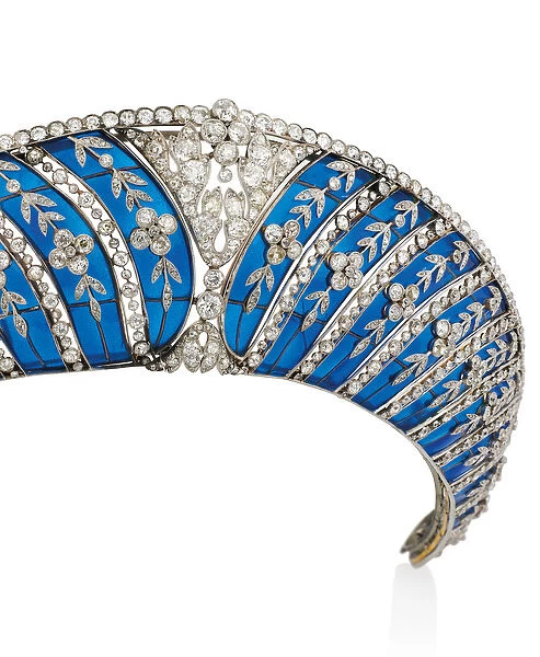 Belle Epoque tiara, 1911 (enamel, diamonds, platinum & gold)