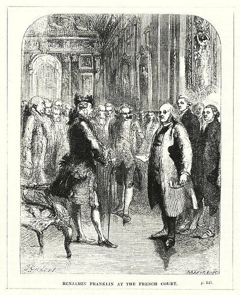 Benjamin Franklin at the French Court (engraving)