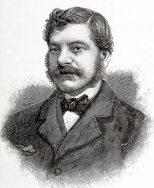 Benjamin Leopold Farjeon, from The Strand Magazine, Vol I January to June, 1891 (engraving)