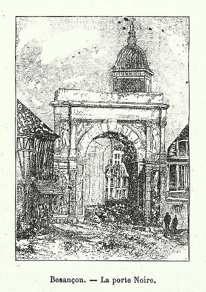 Besancon, La porte Noire (engraving)