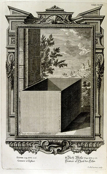 Biblical measurements in Cubits, 18th century (engraving)