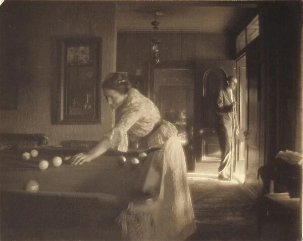 The Billiard Game, c. 1907 (platinum print)