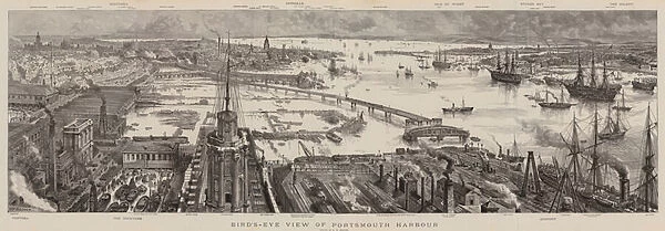 Bird s-Eye View of Portsmouth Harbour (engraving)