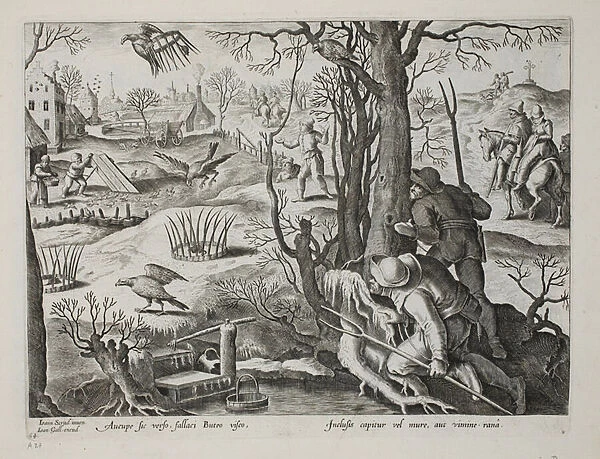 Birdcatchers Using Traps Baited with Rats to Capture Hawks, plate 64